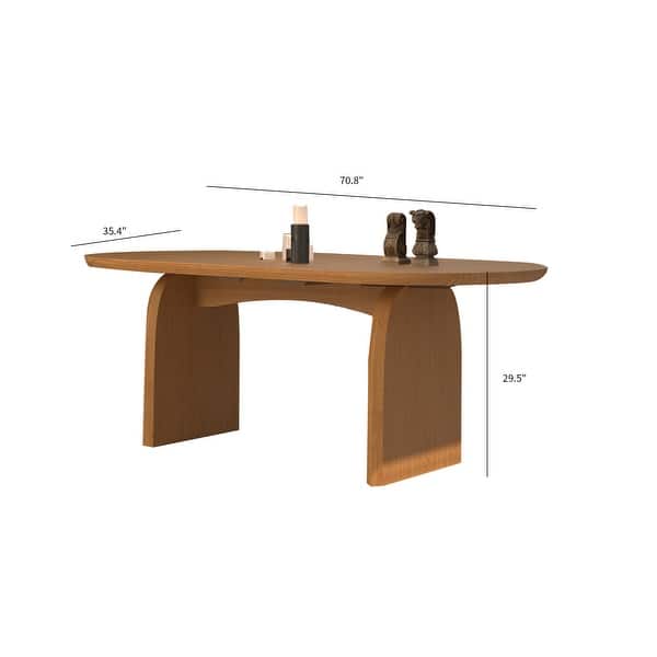 71" Modern Oval Dining Table, Solid Wood Kitchen Table for 6 people - 70.8" X 35.4" - Bed Bath ...